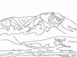 Coloring Mountain Mountains Rocky Pages Scene Scenery Kids Colorado Drawing Colouring Adult Clipart Adults Sheet Getdrawings Library Print Popular Drawings sketch template