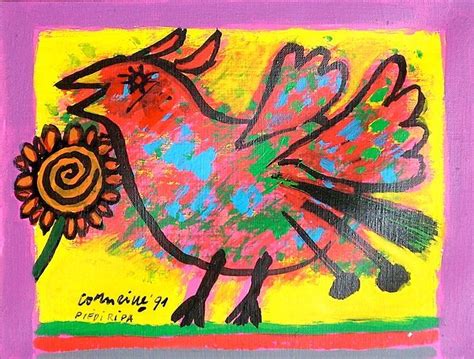 corneille oiseau multicolore piediripa oeuvre originale huisdier kunst moderne abstracte