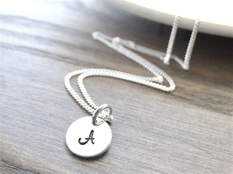personalized jewelry initial necklace sterling silver monogram