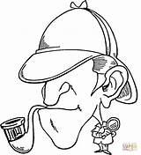 Sherlock Holmes Coloring Pipe Pages Dessin Printable Coloriage Colorier Drawing Bbc Detective Silhouettes Watson Supercoloring Clipart Color sketch template