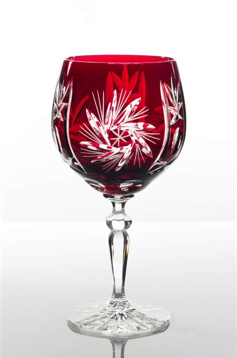 cardinal 24 lead crystal red colour wine glasses set of 6 product