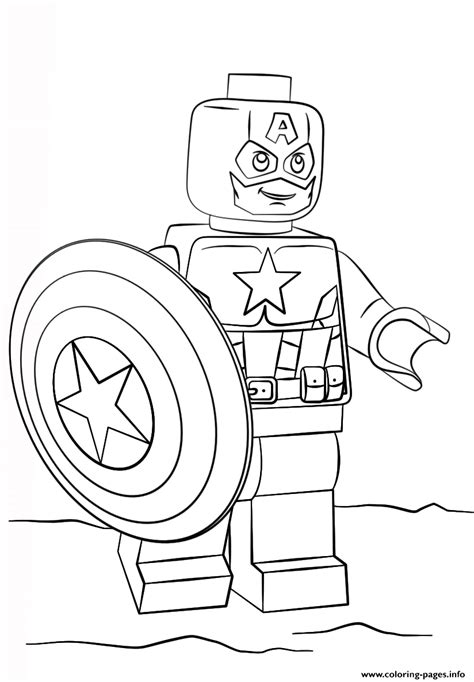 lego captain america coloring page printable