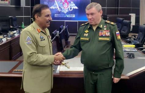 cjcsc gen nadeem meets russian azeri defence chiefs  moscow