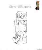 Minecraft Coloring Alex Pages Printable Print Color sketch template
