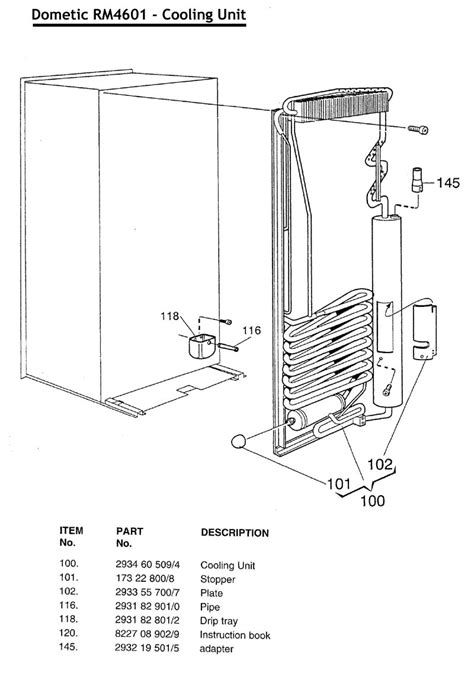 diagram rm fridge cooling beige trim caravansplus