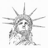 Liberty Statue Drawing Outline Coloring Getdrawings sketch template