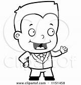 Presenting Businessman Toddler Clipart Cartoon Thoman Cory Outlined Coloring Vector sketch template