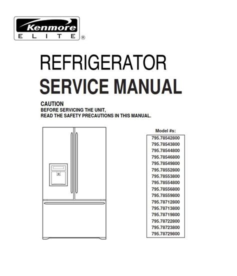 pdfepub parts manual  kenmore refrigerator