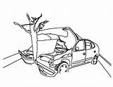 Coloring Pages Crashed Cars Tree Crash Car Drawing Colouring Crashes Accident Color Netart Getdrawings Getcolorings Print Printable Search sketch template