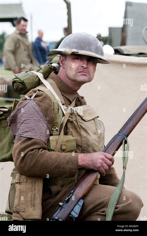 ww british soldier  enactment stock photo royalty  image  alamy