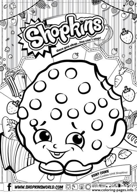 shopkins kooky cookie coloring pages printable