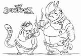 Clawhauser Zootopia Coloriage sketch template