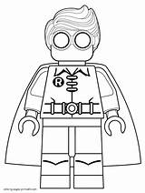 Lego Coloring Pages Robin Batman Printable Print Popular Movie sketch template