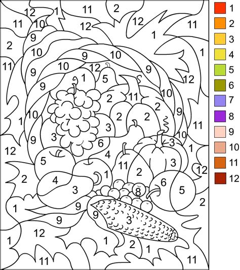 nicoles  coloring pages color  number autumn