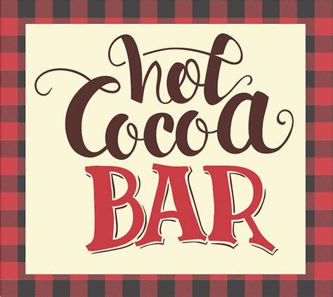 sign    cocoa bar  red  black checkered fabric