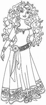 Merida Princess Brave Cartoon sketch template