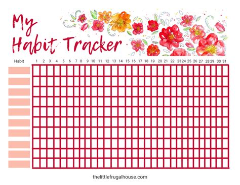 daily habit tracker printable   frugal house