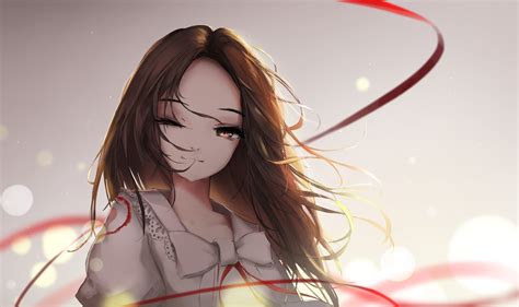 Brown Long Hair Anime Girl Hd Anime 4k Wallpapers