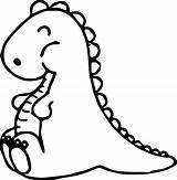 Dinosaur Coloring Cute Pages Baby Drawing Skeleton Printable Color Print Pencil Clipartmag Getcolorings Colorings Getdrawings sketch template