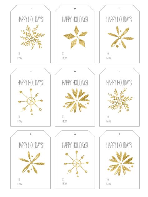 holiday gift tag  printables snowflakes    started  paint