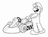 Mario Coloring Pages Super Bros Brothers Color Car sketch template