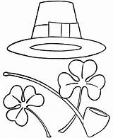 Coloring Pages Patrick St Patricks Shamrocks Hat Sombrero Saint Sheets Irish Shamrock Printable Color Pipe Cliparts Drawings Clipart Print Mexican sketch template