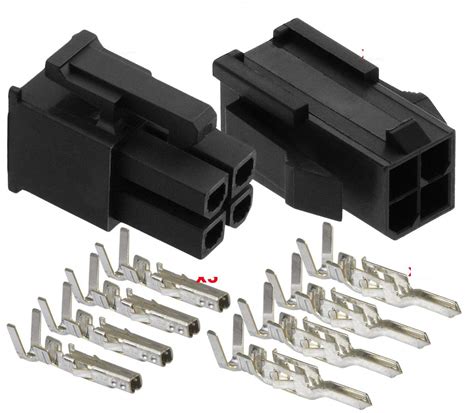 molex  pin black connector pitch mm   awg pin mini fit jr  match set