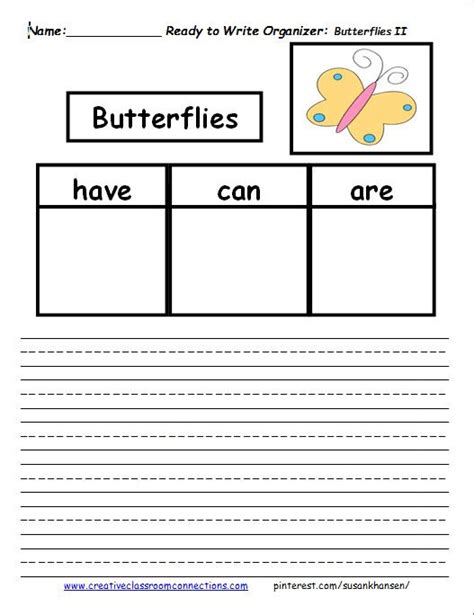 writing template   story  butterflies find