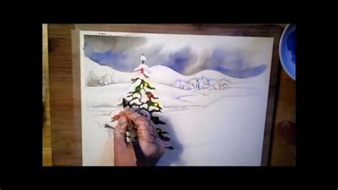 christmas tree watercolor painting process youtube