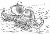 Coloring Trireme Pages Ships Printable Drawing Boats Categories sketch template