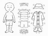 Paper Doll Template Boy Child Coloring Pages Kids sketch template