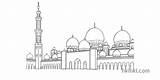 Mosque Zayed Sheikh Grand Twinkl Illustration sketch template