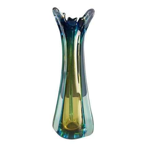 1950s Mid Century Modern Murano Seguso Multi Colored Glass Vase