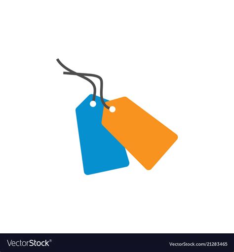 colorful price tag retail logo design template vector image