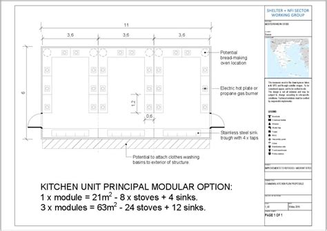 document communal kitchens modular diagrams  plan layouts