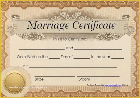 printable marriage certificate template dotxes gambaran