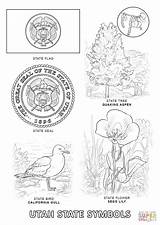 Coloring Utah Pages Symbols State Printable Designlooter 1020 75kb 1440px sketch template