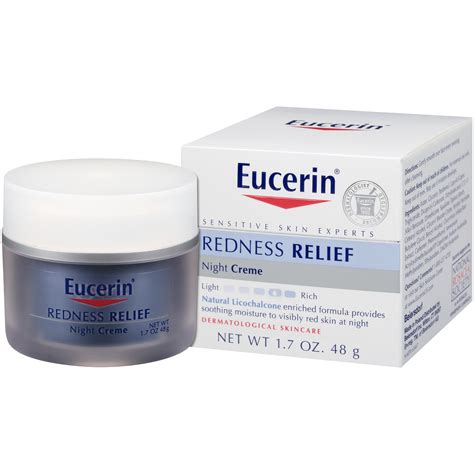 eucerin sensitive skin redness relief soothing night creme  oz