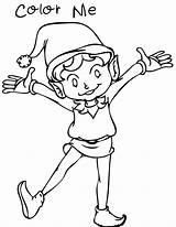 Elf Coloring Shelf Pages Happy Angles Little sketch template
