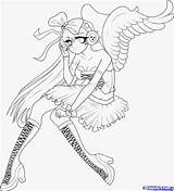 Coloring Pages Anime Angel Girl Printable Angels Adult Print Adults Emo Wings Demon Cat Color Sheets Colouring Drawing Chibi Girls sketch template
