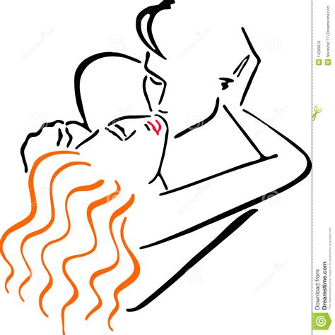 Vector Illustration Kissing Men And Women Stock Vector Illustration