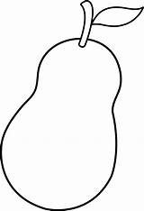 Pear Clipart Clip Fruits Cartoon Outline Fruit Line Coloring Cliparts Colorable Library Sweetclipart Clipartmag sketch template