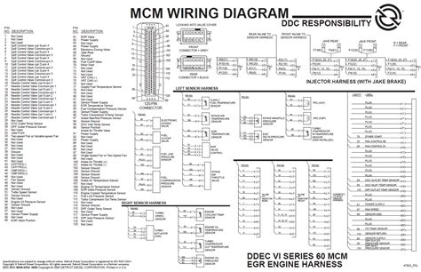 detroit diesel ddec vi series  mcm egr engine harness wiring diagram