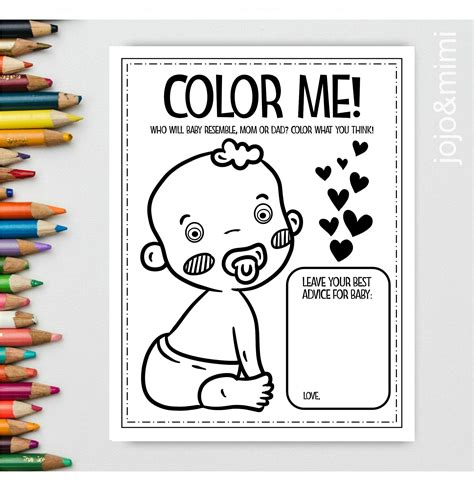 baby shower printable coloring pages