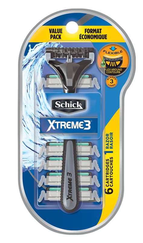 schick xtreme  mens    disposable razor system  pack  razor handle   refill