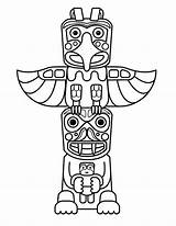 Totem Coloring Pole Poles Native American Drawing Sculptures Clipart Aboriginal Pages Haida Color Wolf Choose Board Arte Symbols Es sketch template