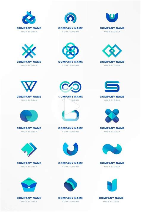 premium vector  blue logo branding design vector set