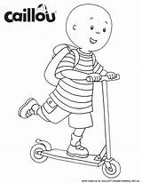 Caillou Coloring Pages Ready Learn School Activities Sheets Colouring Printables Sheet Back Heading Apple Scooter Choose Board sketch template