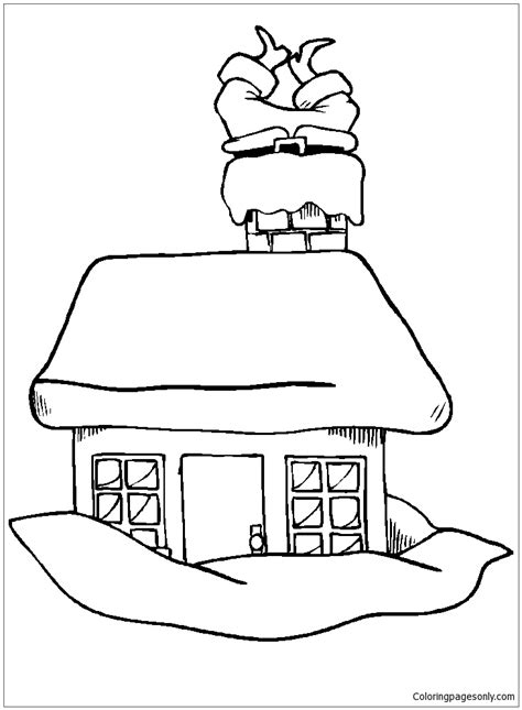santa    chimney head  coloring page  printable