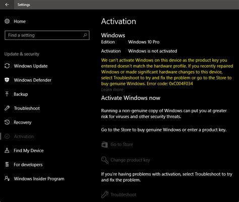 Windows 10 Pro Digital License Has Suddenly Deactivated